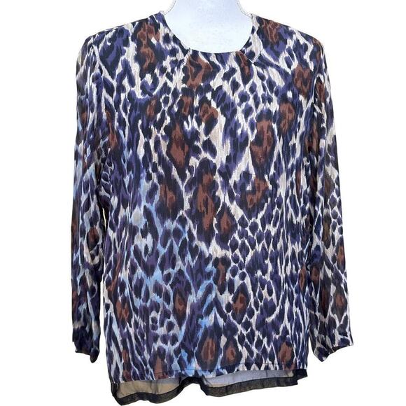 Louis Feraud leopard top, 42/12, classic, French, elegant, career, understated - Picture 1 of 4